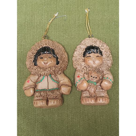 Vintage Child Eskimoppets Handmade & Painted Christmas Ornament Made in Alaska - Picture 6 of 9